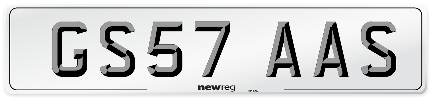 GS57 AAS Number Plate from New Reg